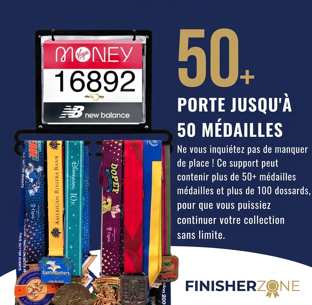 Support Médaille & Dossard - Porte-médailles en métal - Finisherzone
